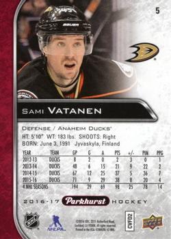 2016-17 Parkhurst - Red #5 Sami Vatanen Back