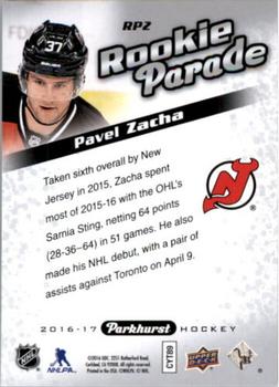 2016-17 Parkhurst - Rookie Parade #RP2 Pavel Zacha Back