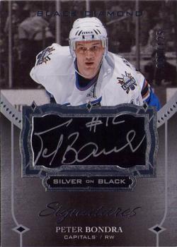 2016-17 Upper Deck Black Diamond - Silver on Black Signatures #SB-BP Peter Bondra Front