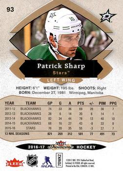 2016-17 Fleer Showcase #93 Patrick Sharp Back