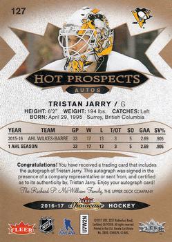 2016-17 Fleer Showcase #127 Tristan Jarry Back