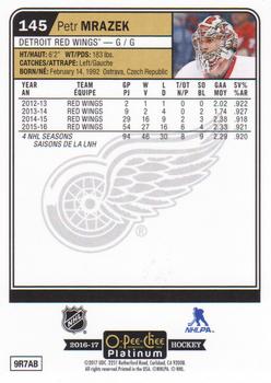 2016-17 O-Pee-Chee Platinum #145 Petr Mrazek Back