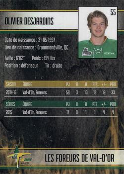 2015-16 Val-d'Or Foreurs (QMJHL) #5 Olivier Desjardins Back