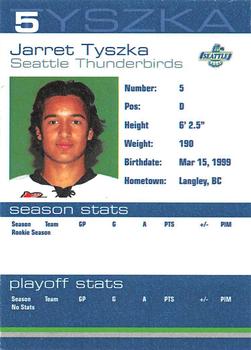 2015-16 Booster Club Seattle Thunderbirds (WHL) #4 Jarret Tyszka Back