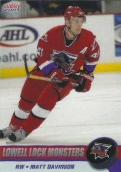 2003-04 Choice Lowell Lock Monsters (AHL) #15 Matt Davidson Front