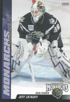 2009-10 Choice Manchester Monarchs (AHL) #23 Jeff Zatkoff Front