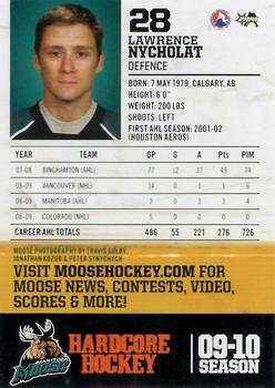 2009-10 Manitoba Moose (AHL) #NNO Lawrence Nycholat Back