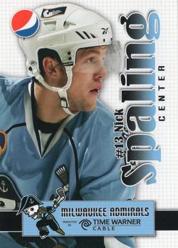 2009-10 Pepsi Milwaukee Admirals (AHL) #NNO Nick Spaling Front