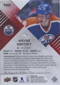 2016-17 SP Game Used - Red Autograph Material Spectrum Premium #100 Wayne Gretzky Back