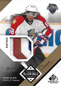 2016-17 SP Game Used - 2016 All-Star Skills Fabrics Patch #AS-PS P.K. Subban Front