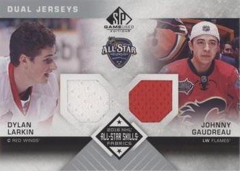 2016-17 SP Game Used - 2016 All-Star Skills Dual Fabrics #AS2-LG Dylan Larkin / Johnny Gaudreau Front