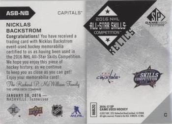 2016-17 SP Game Used - 2016 All-Star Skills Relic Blends #ASB-NB Nicklas Backstrom Back