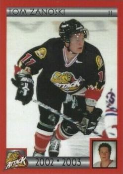 2002-03 Cartes, Timbres et Monnaies Sainte-Foy Owen Sound Attack (OHL) #NNO Tom Zanoski Front