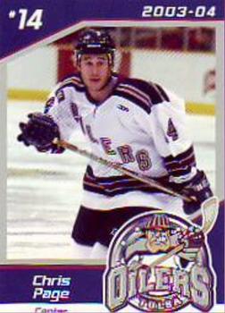 2003-04 Tulsa Oilers (CHL) #NNO Chris Page Front