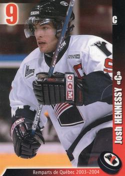 2003-04 Cartes, Timbres et Monnaies Sainte-Foy Quebec Remparts (QMJHL) #NNO Josh Hennessy Front