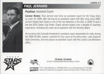 2010-11 Choice Texas Stars (AHL) #27 Paul Jerrard Back