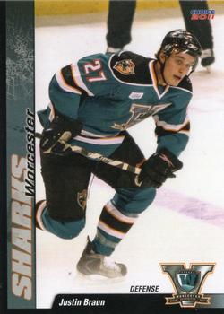 2010-11 Choice Worcester Sharks (AHL) #18 Justin Braun Front