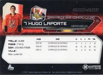 2010-11 Extreme Baie Comeau Drakkar (QMJHL) #4 Hugo Laporte Back