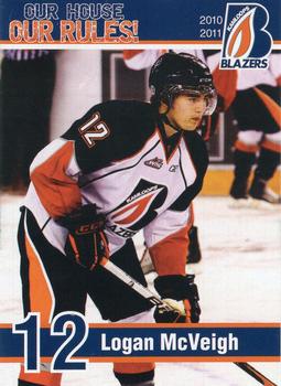 2010-11 Kamloops Blazers (WHL) #NNO Logan McVeigh Front