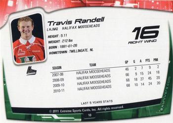 2011-12 Extreme Halifax Mooseheads (QMJHL) #10 Travis Randell Back