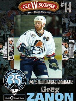 2012-13 Milwaukee Admirals (AHL) Top 35 Players #14 Greg Zanon Front