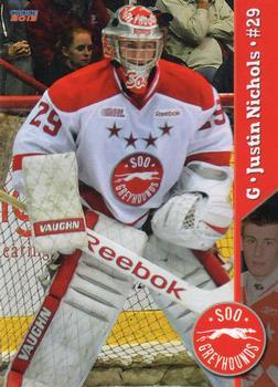 2012-13 Choice Sault Ste. Marie Greyhounds (OHL) #22 Justin Nichols Front