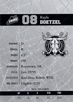 2014-15 Red Deer Rebels (WHL) #NNO Kayle Doetzel Back