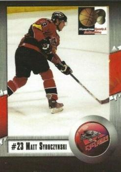 2007-08 Hometown Sports and Collectibles Cincinnati Cyclones (ECHL) #4 Matt Syroczynski Front