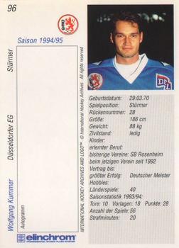 1994-95 IHA DEL (German) #96 Wolfgang Kummer Back