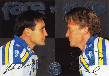 1995-96 Leaf Elit Set (Swedish) - Face to Face #7 Tomas Forslund / Stefan Hellkvist Front