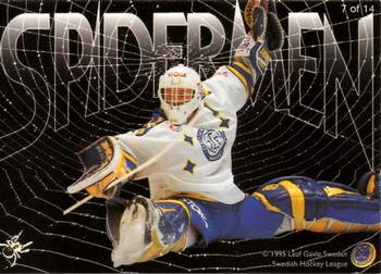 1995-96 Leaf Elit Set (Swedish) - Spidermen #7 Johan Hedberg Back