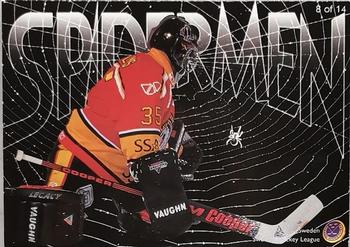 1995-96 Leaf Elit Set (Swedish) - Spidermen #8 Jarmo Myllys Back
