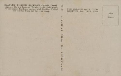 1935-36 Amalgamated Press The Triumph #NNO Harvey Busher Jackson Back
