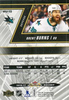 2016-17 Fleer Showcase - Metal Universe #MU-12 Brent Burns Back