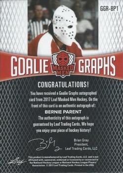 2017 Leaf Masked Men - Goalie Graphs #GGR-BP1 Bernie Parent Back