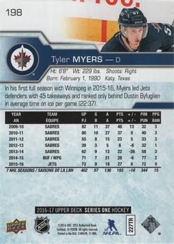 2016-17 Upper Deck - Silver Foil #198 Tyler Myers Back