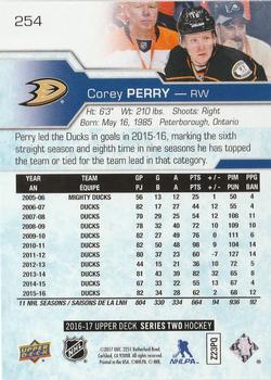 2016-17 Upper Deck - Silver Foil #254 Corey Perry Back