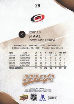 2017-18 Upper Deck MVP #29 Jordan Staal Back