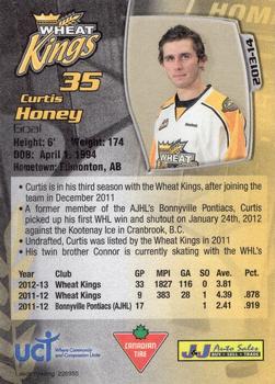 2013-14 Aaron's Brandon Wheat Kings (WHL) #NNO Curtis Honey Back