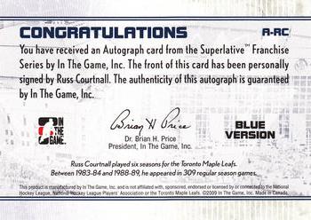 2008-09 In The Game Superlative Franchise - Autographs #A-RC Russ Courtnall Back