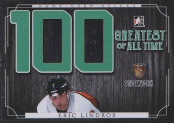 2017 Leaf In The Game Stickwork - 100 Greatest of All-Time Relics - Emerald #GAT-19 Eric Lindros Front