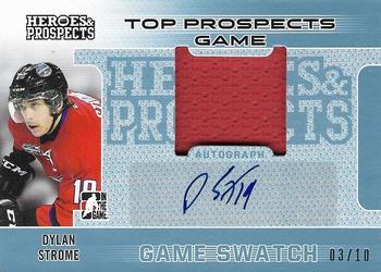 2014-15 In The Game Heroes & Prospects - Top Prospects Game Used Auto Jersey Blue #TPJA-05 Dylan Strome Front