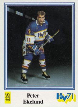 1991-92 Semic Elitserien (Swedish) Stickers #125 Peter Ekelund Front