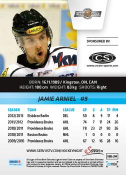 2013-14 Austrian EBEL #284 Jamie Arniel Back
