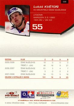 2008-09 Czech OFS #6 Lukas Kveton Back