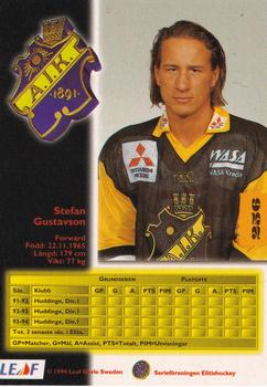 1994-95 Leaf Elit Set (Swedish) #256 Stefan Gustavsson Back