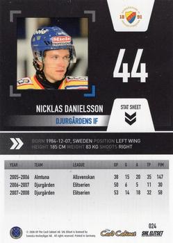 2008-09 SHL Elitset #24 Nicklas Danielsson Back