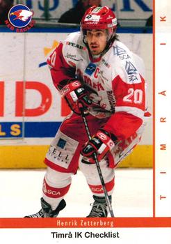 2002-03 Swedish SHL Elitset #143 Henrik Zetterberg Front