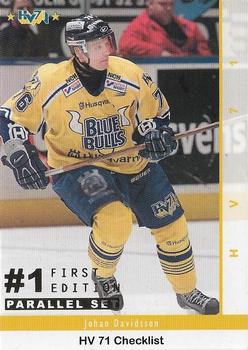 2002-03 Swedish SHL Elitset - First Edition #137 Johan Davidsson Front