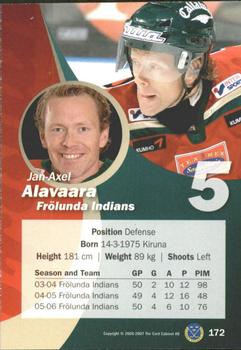 2006-07 SHL Elitset #172 Jan-Axel Alavaara Back